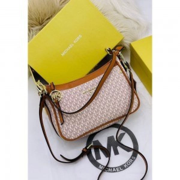 MICHAEL KOR_S JET SET MEDIUM LOGO SHOULDER SLING WITH OG BOX AND DUST BAG (BIEGE BROWN)284