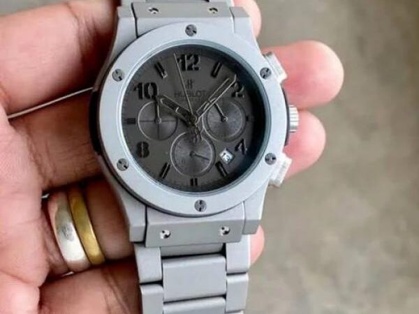 Hublot Silver Grey Automatic Metal Watch